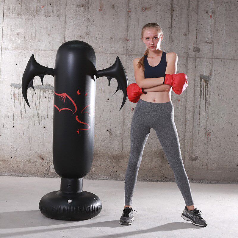 跨境 充气打击柱拳击q柱健身儿童pvc加厚不倒翁立体宣泄沙袋厂家