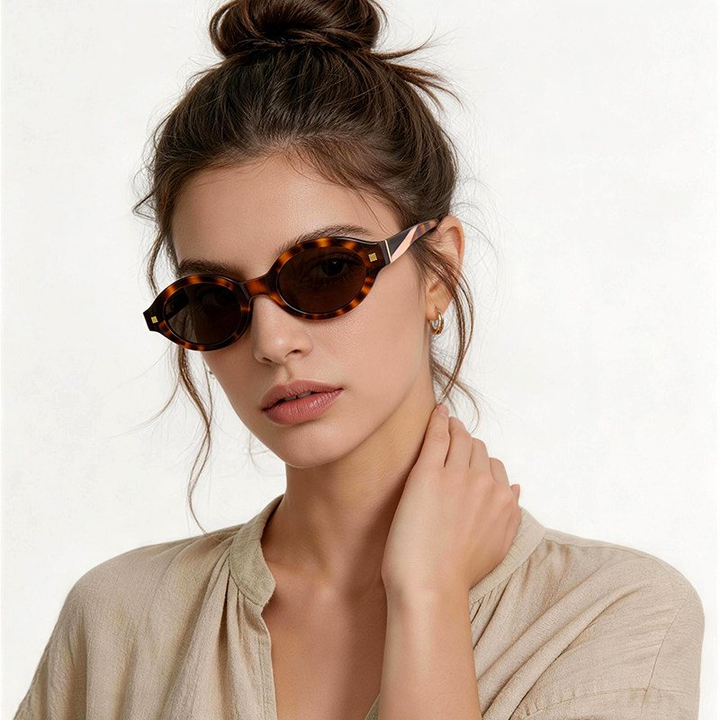 【新品】PORTS太阳镜椭圆复古老钱风墨镜男女款防紫外线PSF23604