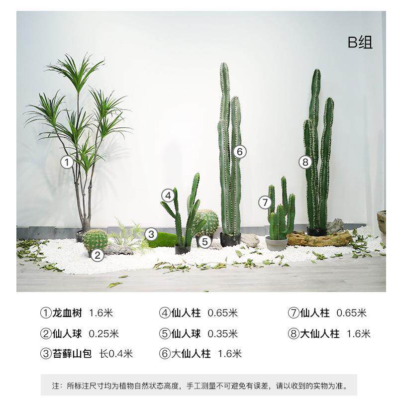 仿真绿植仙人柱仙人球新款超逼真品质仙人掌盆栽沙漠绢花单只/束