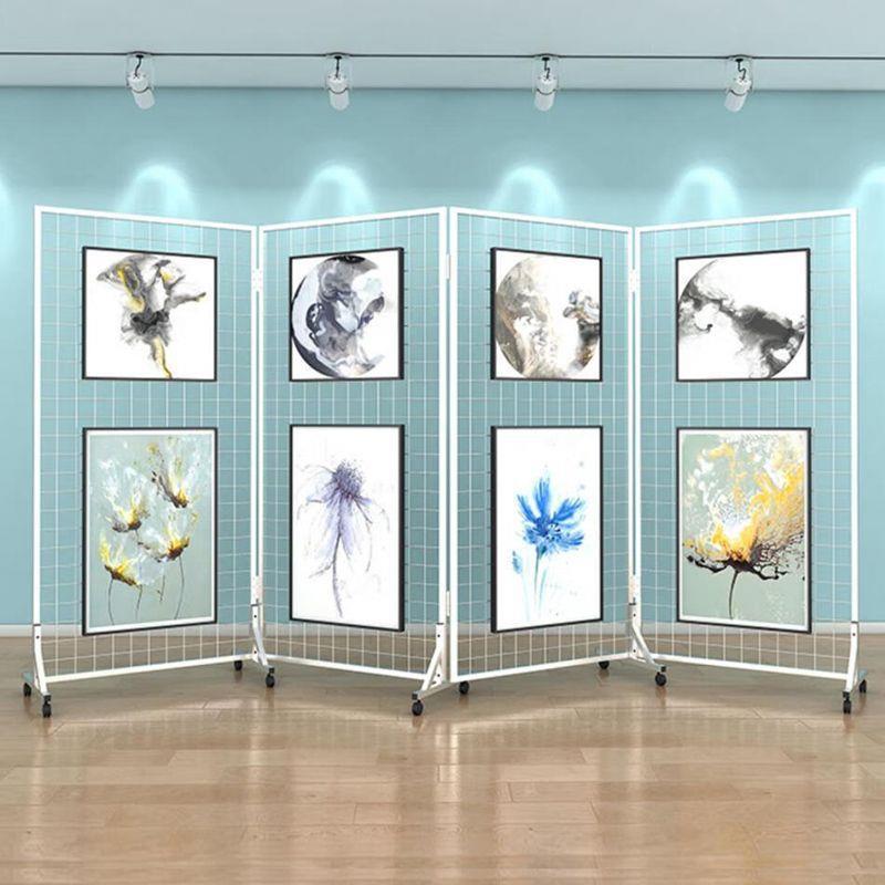 折叠网格展示架幼儿园作品移动展览架户外美术摄影画室画展展示架