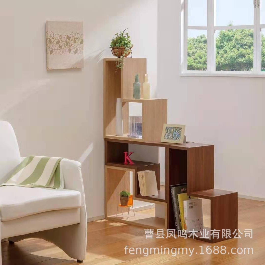 木质创意简约风格跨境置物架 可拼接落地置物收纳架书本植物收纳