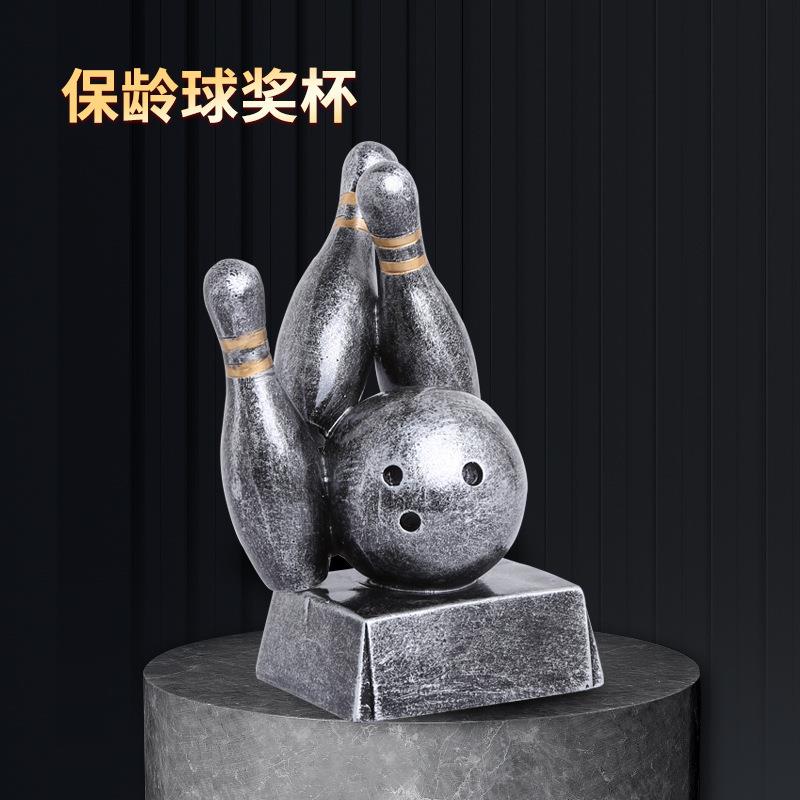 亚马逊热卖树脂工艺品保龄球奖杯简约现代保龄球奖杯客厅装饰摆件
