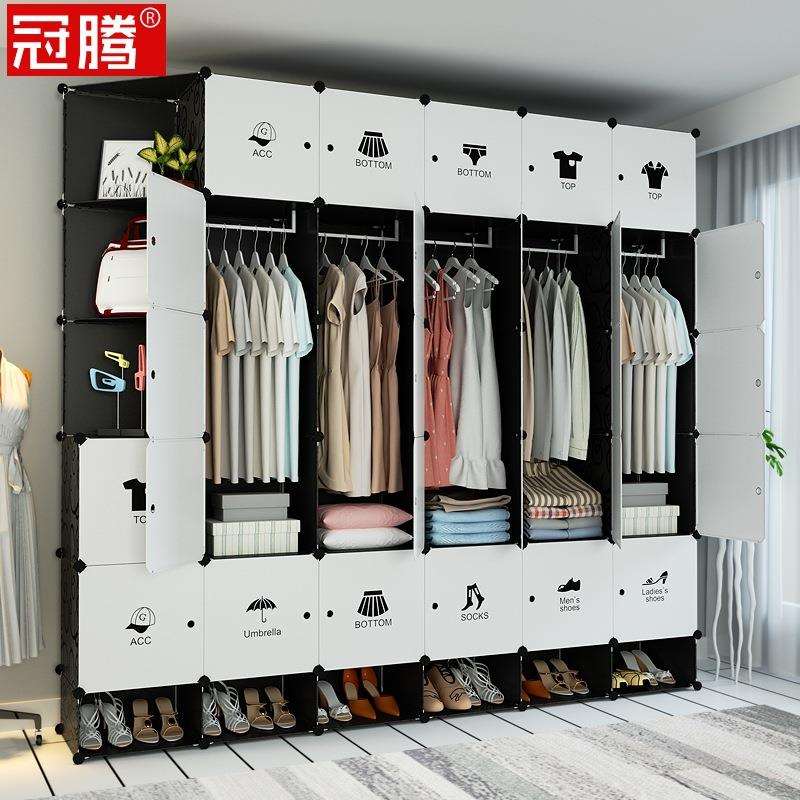 简易布衣柜家用可拆卸特大号柜子出租房承重经济型加深挂衣柜全挂