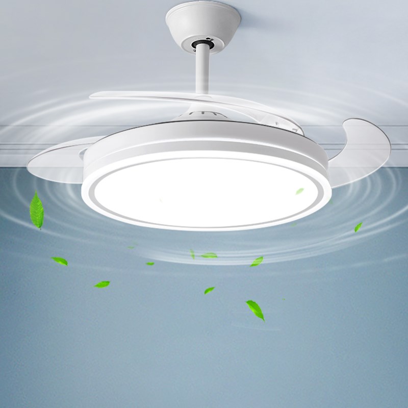中山灯具隐形风扇灯超薄智能吊扇灯现代简约一体两用餐厅卧室吊灯