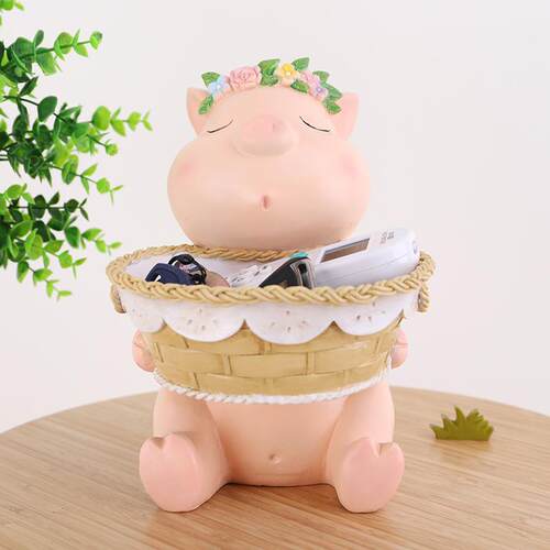 如果美式玄关钥匙收纳摆件家居装饰品客厅卡通桌面茶几创意收纳盘