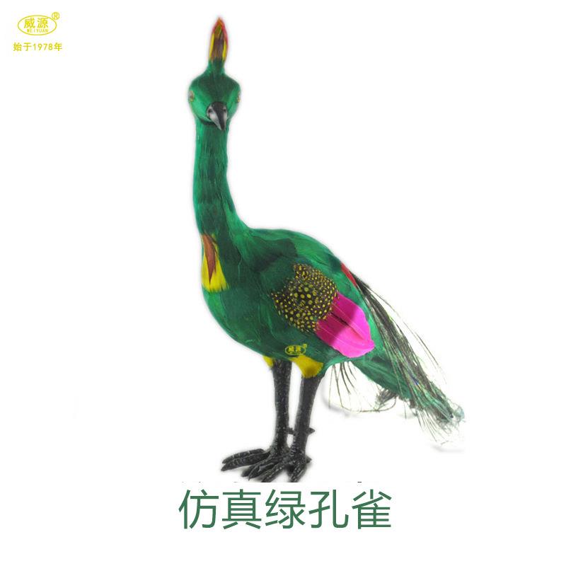 威源 仿真动物 仿真孔雀 手工艺品 羽毛类动物 真羽毛绿孔雀 B001