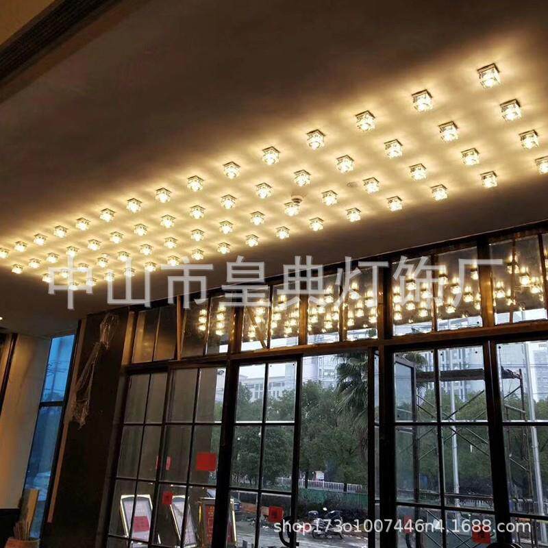 简约方形水晶过道灯文华东方酒店门厅组合吸顶灯家用玄关餐厅灯
