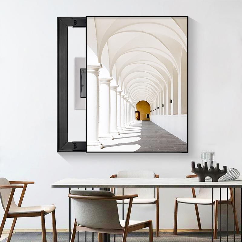 北欧电表箱装饰画免打孔现代简约配电箱多媒体开关盒创意餐厅挂画
