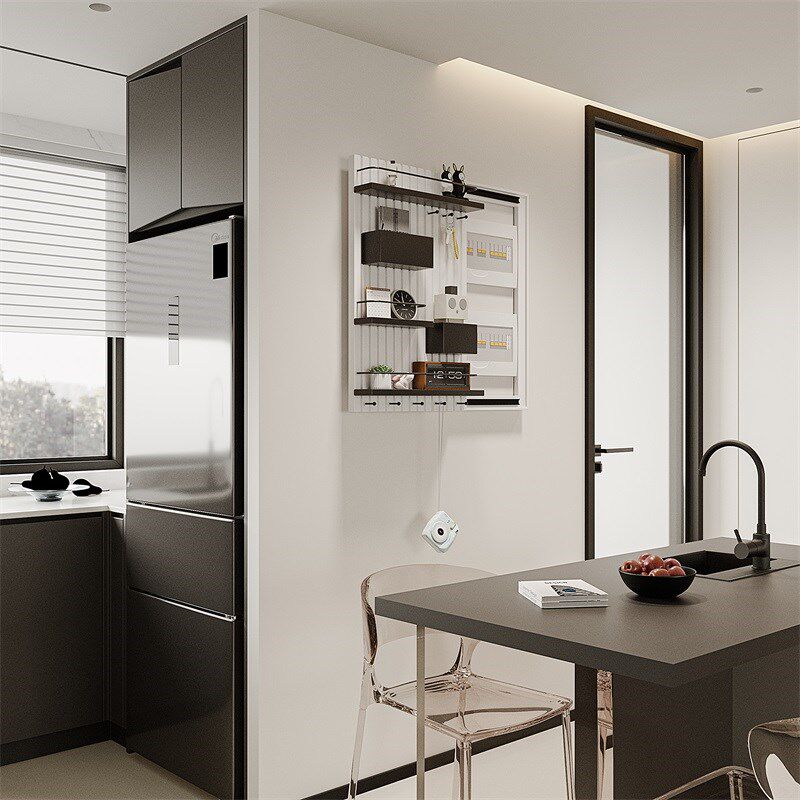 电表箱装饰画遮挡神器竖款配电箱实木置物架多功能挂画改造电闸盒