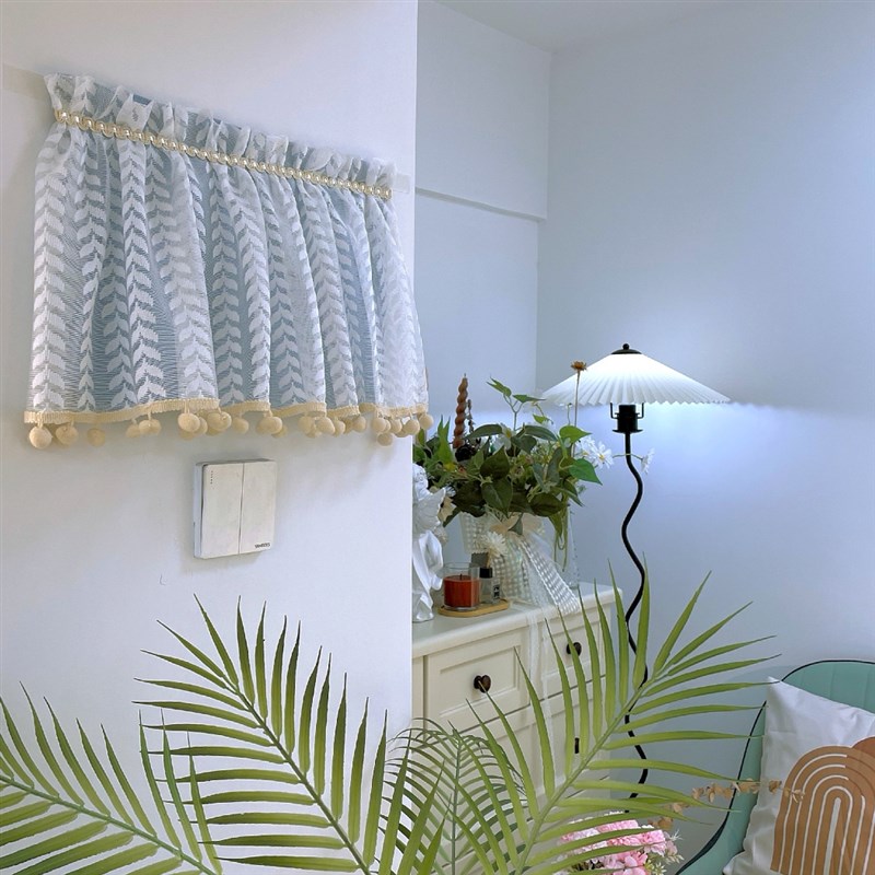 法式蕾丝免打孔黏贴电闸多媒体门铃装饰墙面遮丑帘电表箱罩遮挡帘