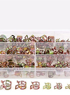 跨境 72pcs盒装日式镀彩锌弹簧卡箍7-17mm汽车卡箍油管水管软管夹