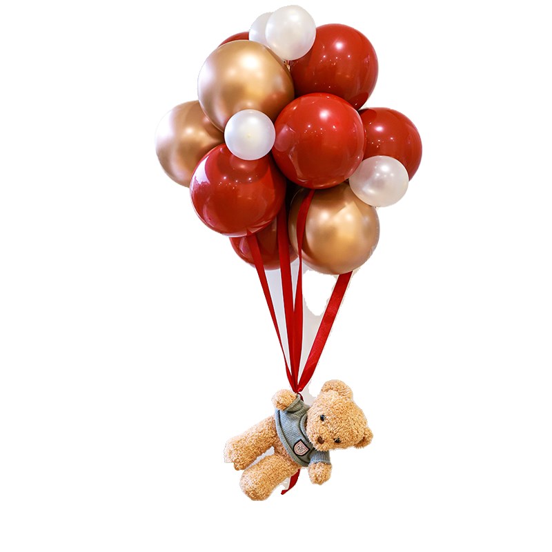 结婚婚房装饰布置套装小熊飘空气球男女方卧室新房现场订婚庆用品