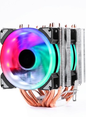 台式机电脑6铜管cpu散热器超静音1366AMD 1700 X79 2011针CPU风扇