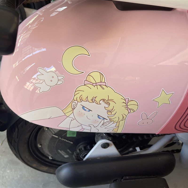 卡通贴画电动车贴纸摩托车防水九号雅迪爱玛中置箱个性电车贴装饰