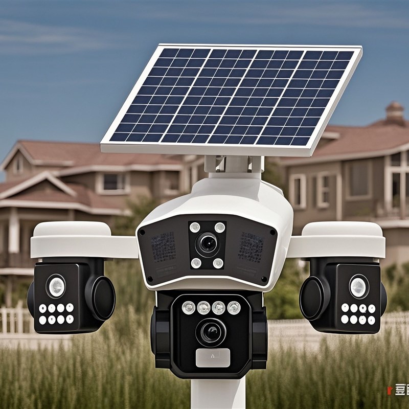 太阳能监控器摄像头360度无死角手机远程室外高清夜视5G无电无网