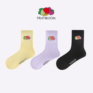美国百年「鲜果布衣」新品 男女糖果色短袜休闲运动秋冬潮流棉袜子