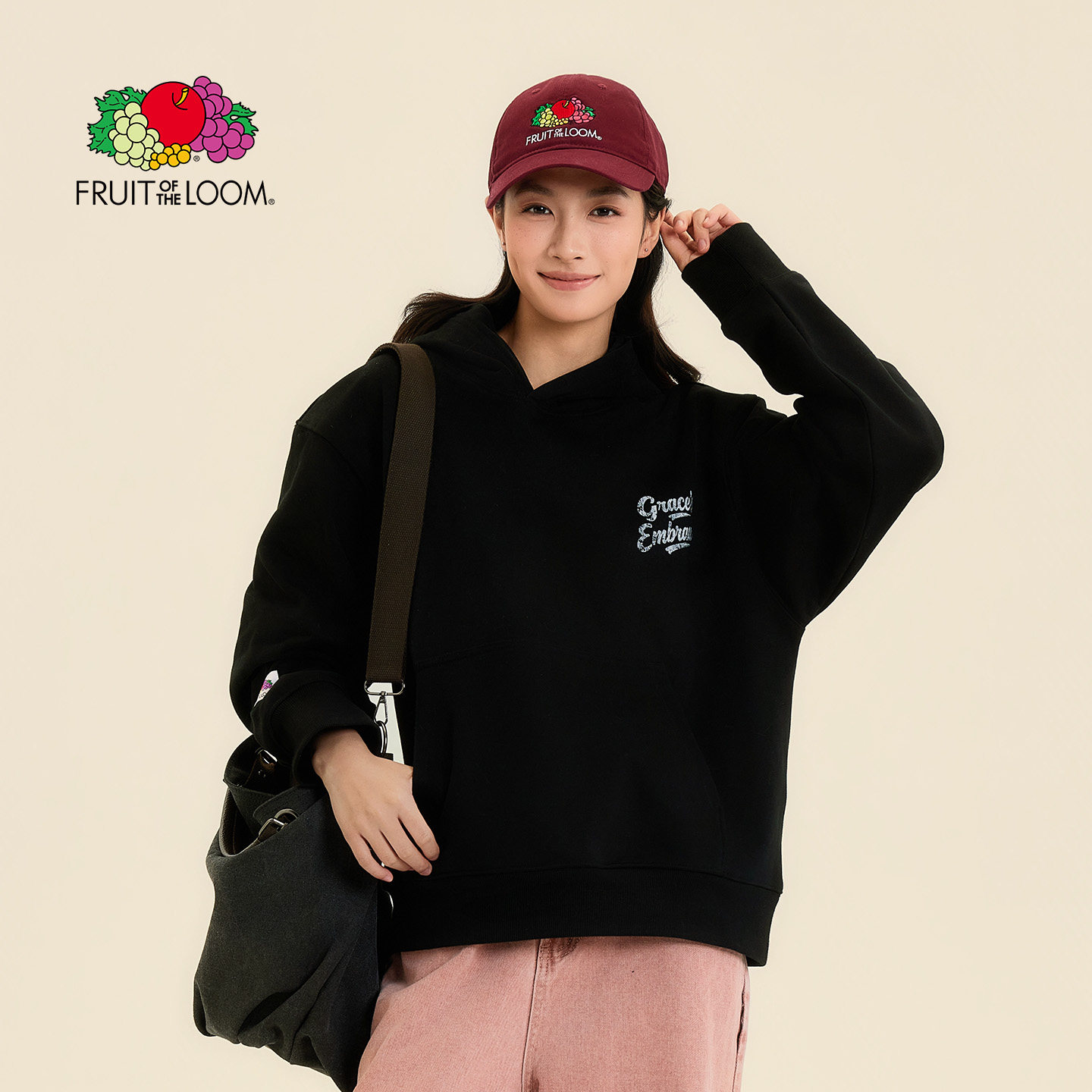 「鲜果布衣」2026男女春季新品印花薄绒连帽卫衣亲肤锁温休闲外套