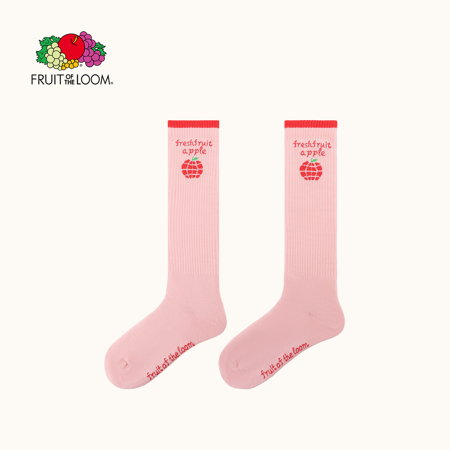 FRUIT OF THE LOOM/鲜果布衣2026新品女款时尚潮流水果提花长筒袜