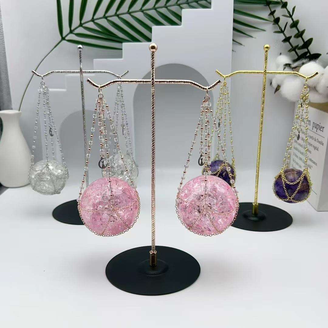 金属天秤吊篮 水晶球底座 球托 水晶工艺品支架