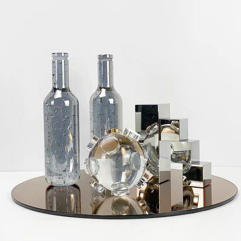 简约水晶书档书房装饰玄关酒柜家居客厅酒樽工艺品创意摆设