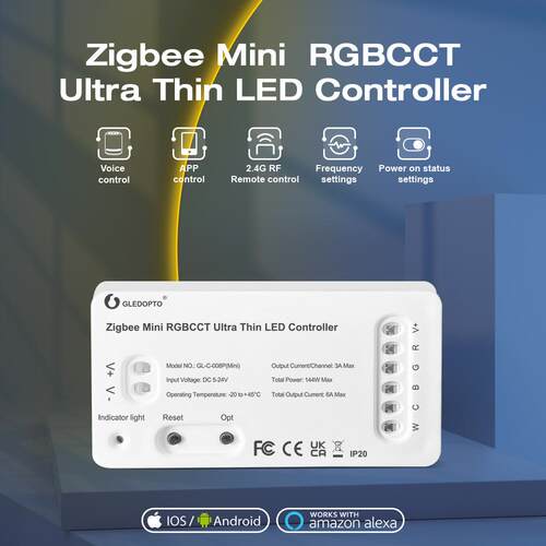 GLEDOPTO ZIGBEE智能迷你RGBCW/RGBCCT灯带控制器语音APP遥控控制