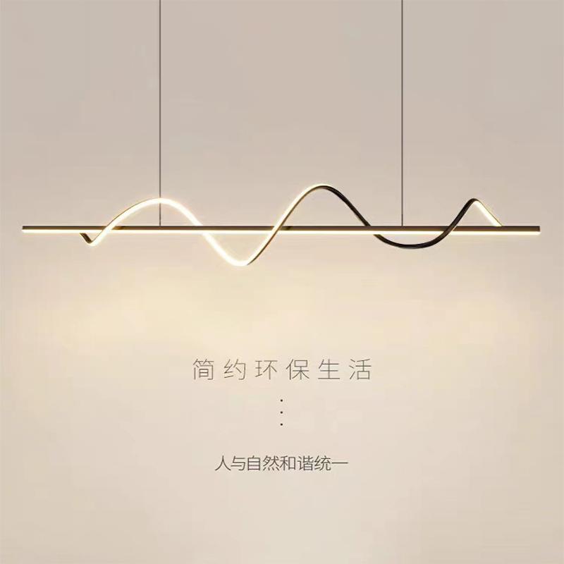 餐厅吊灯现代简约个性创意设计师吧台灯长条饭厅灯极简led餐桌灯