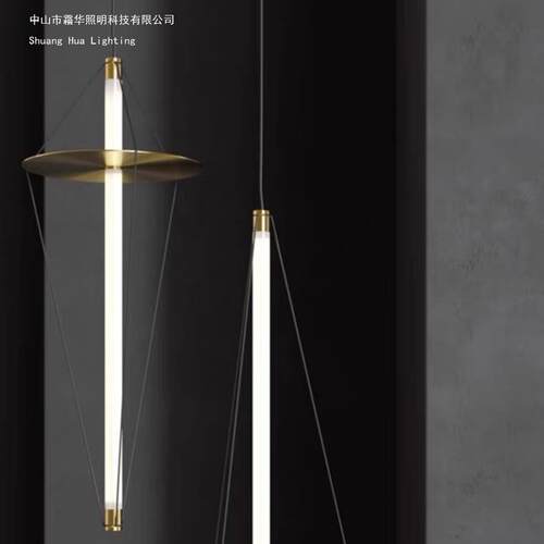 简约艺术线形设计师现代极简餐厅吧台过道楼梯样板间卧室床头吊灯