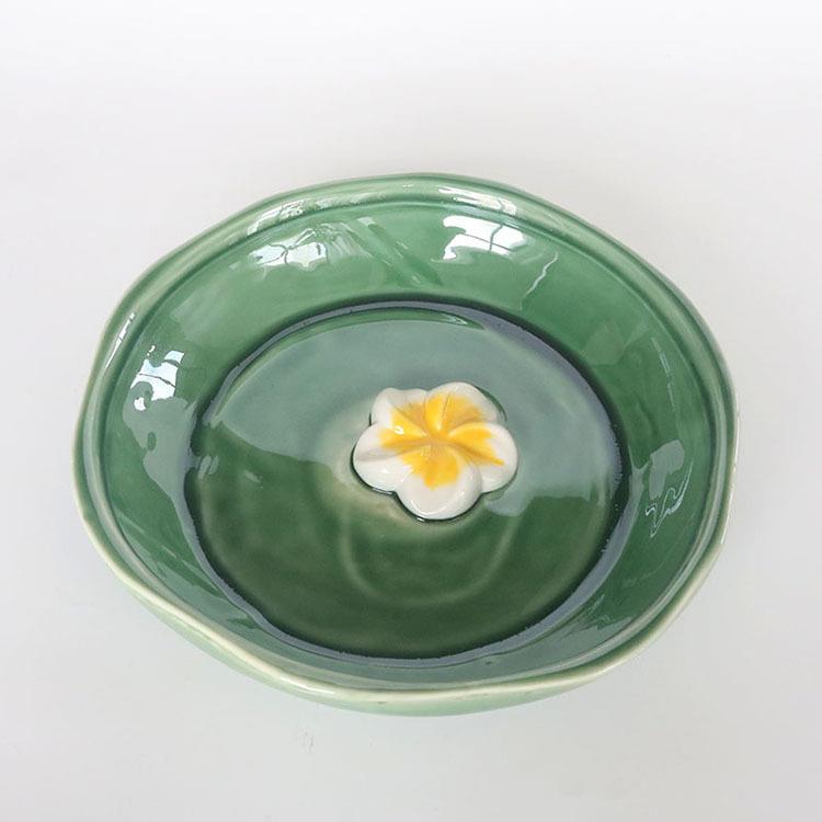 大号无孔水培花盆北欧鸡蛋花小鸟喂水洗澡盆亚马逊绿色冰裂盆陶瓷