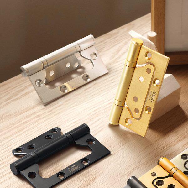 亚固子母合页实木门免开槽不锈钢合页加厚静声4寸折叠活页单片