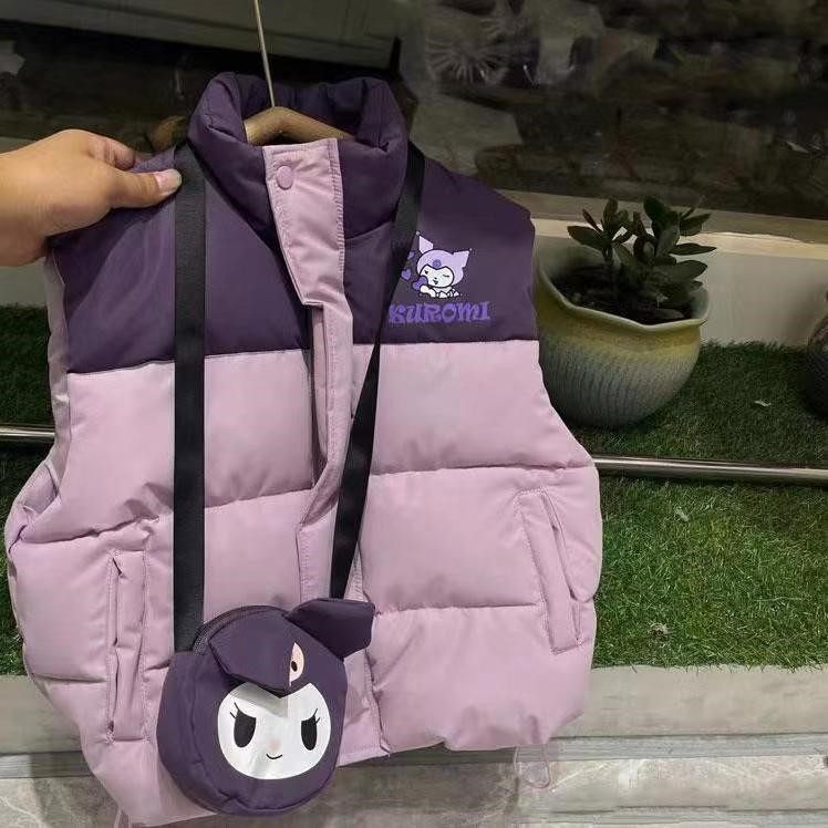 库洛米女童外穿马甲外套2025年新款儿童加厚保暖棉背心坎肩秋冬装