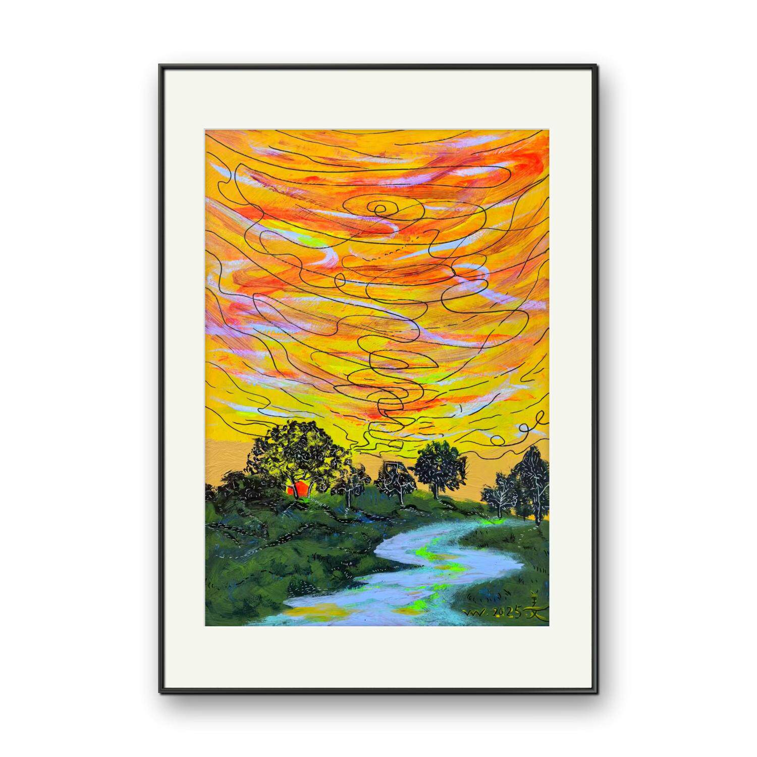 姜维油画正品客厅装饰画挂画云
