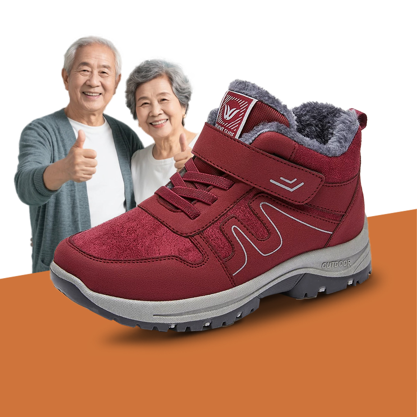 老年健步鞋男鞋防滑软底女鞋保暖加绒加厚老人鞋软面舒适新款棉鞋