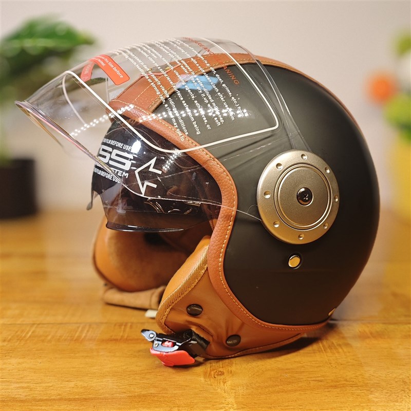 双镜3C复古头盔四季男女通用四比三盔电动车摩托车电动自行车头盔