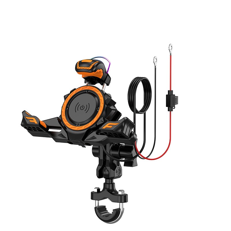摩托车电动车手机支架15w无线充电PD快充模块震防震改装导航装备