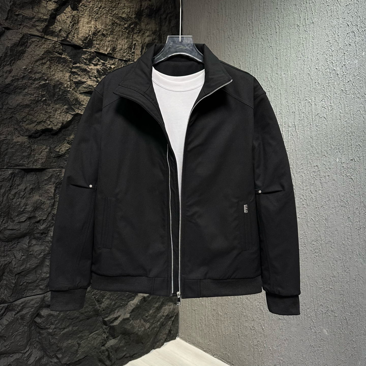 冬季美式复古保暖立领男士夹克