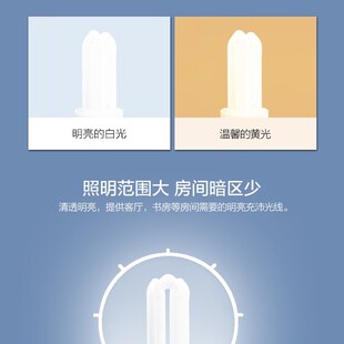 飞利浦2U节能灯E27螺口U型led灯泡家用8w11w23w螺纹台灯灯管