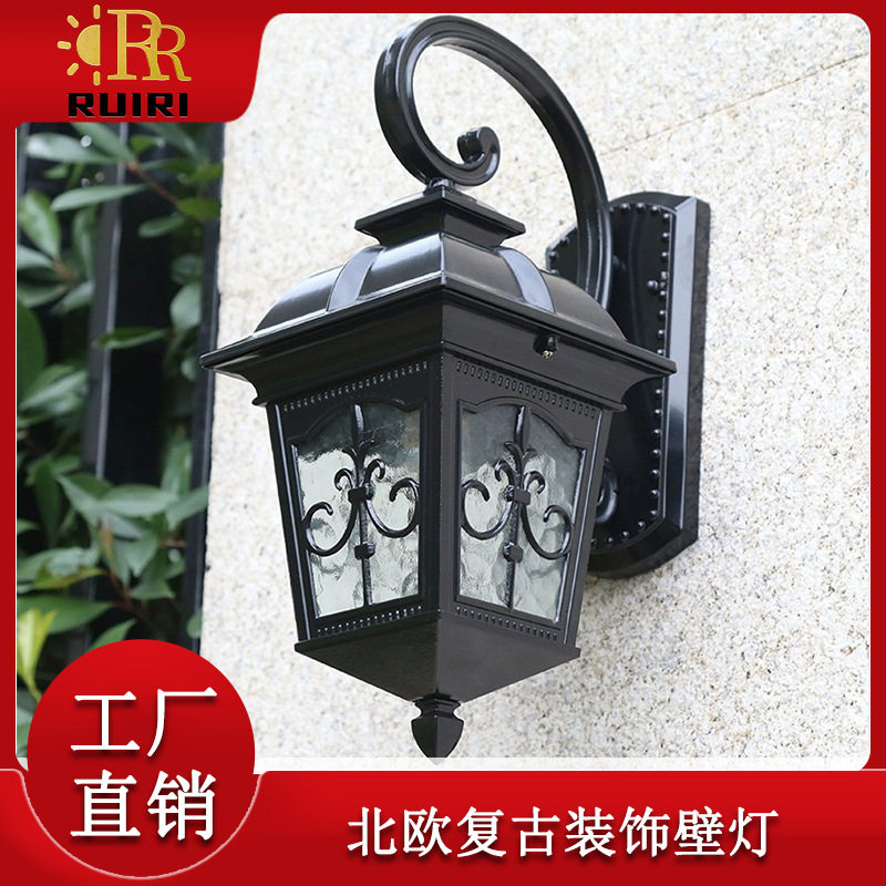 跨境北欧复古阳台灯户外防水别墅led壁灯公园装饰庭院灯灯具批发