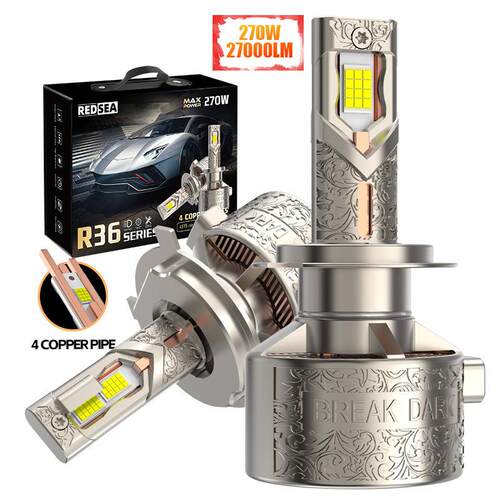 跨境四铜管大功率270W汽车LED大灯H1H7H4H11 9005 90069012车灯泡