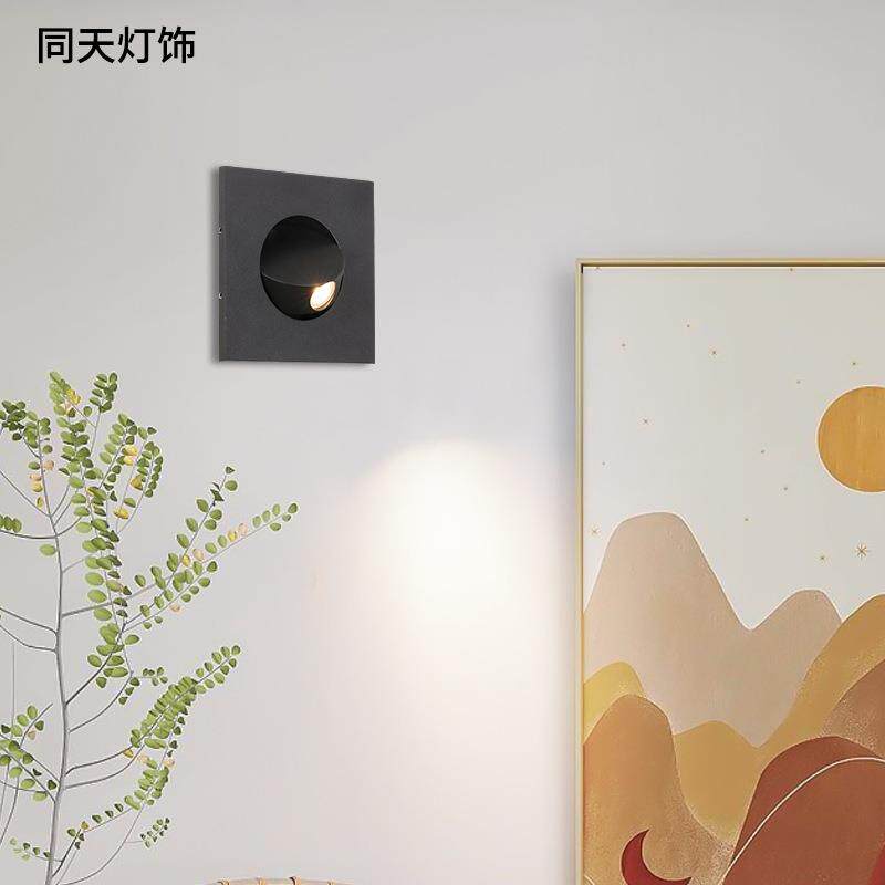 床头阅读灯北欧现代简约嵌入式LED壁灯酒店书房可调角度旋转壁灯
