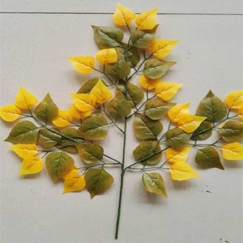 白桦树叶榕树叶红枫树叶银杏树枝园艺绿植田园林绢花干花装饰