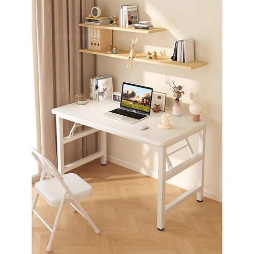 折叠电脑桌家用卧室书桌办公桌学生写字桌出租屋免安装长方形桌子