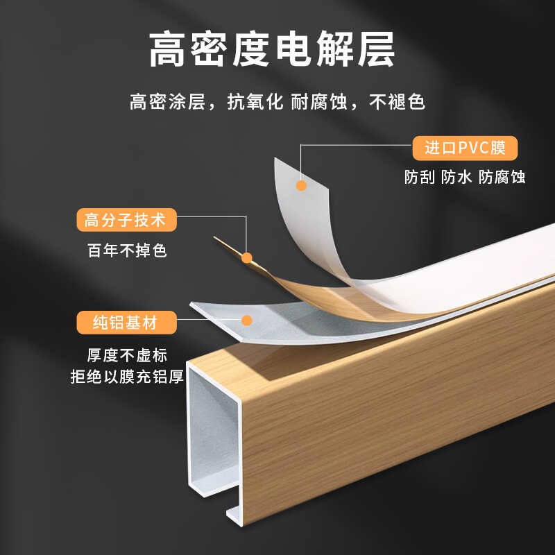 木纹铝方通吊顶铝扣板天花板吊顶铝方管格栅铝单板弧形铝型材定制