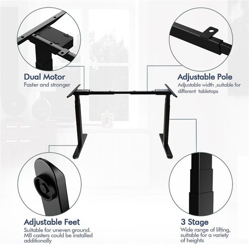 出口外贸单 智能双电动升降桌站立式办公桌卧室学习书桌电脑桌架