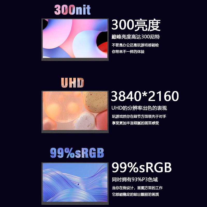 15.6寸高色域DP信号副屏拓展分屏便携屏笔记本扩展屏4K便携显示器