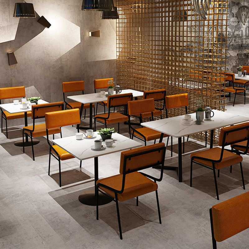 现代网红铁艺岩板酒吧餐厅商用餐饮家具工业风夜宵烧烤店桌椅组合