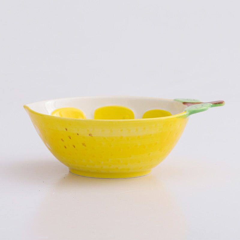 釉下彩水果造型陶瓷碗盘创意家用餐具北欧风个性面沙拉碗