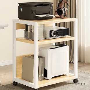 打印机置物架落地多层收纳架办公室主机托架文件放置架子可移动