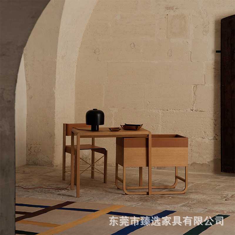 Hermes爱马仕橙款意式极简梳妆台轻奢设计师现代书桌高档卧室家用