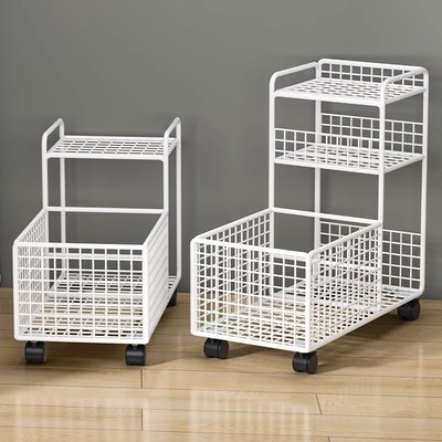 桌底置物柜办公室桌下收纳书桌旁落地书柜移动储物小推车带轮书架
