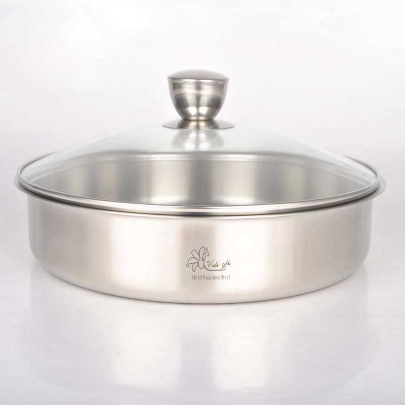 xyt维乐仕18/10不锈钢蒸糕盘加厚圆盘可配盖子18cm-28cm蒸糕盘水